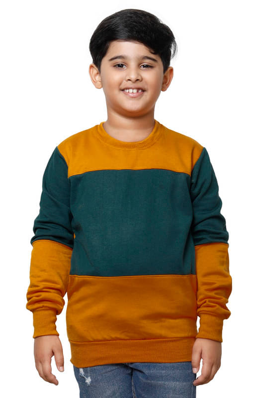     			IndiWeaves Pack of 1 Boys Fleece Sweatshirt ( Yellow )