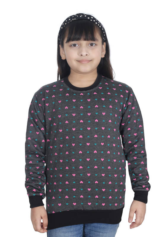     			IndiWeaves Pack of 1 Girls Fleece Sweatshirt ( Silver )