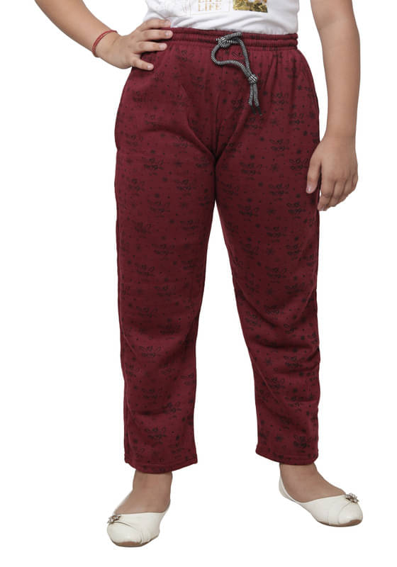     			IndiWeaves Pack of 1 Girls Fleece Trackpants ( Colors )