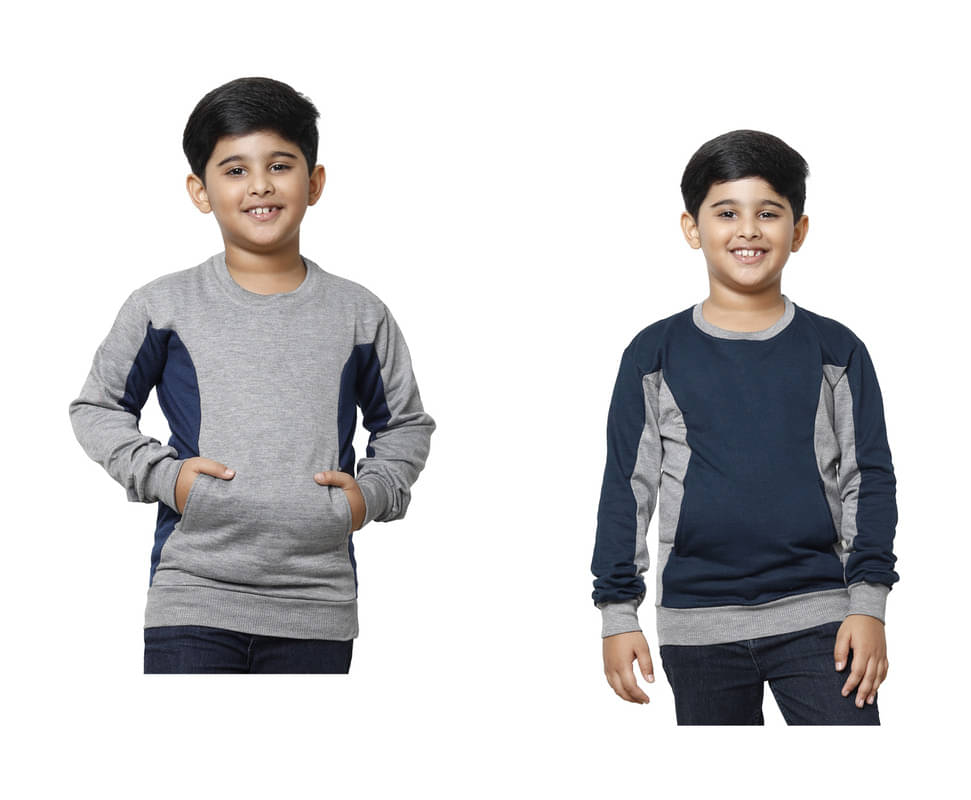     			IndiWeaves Pack of 2 Boys Fleece Sweatshirt ( Multicolor )