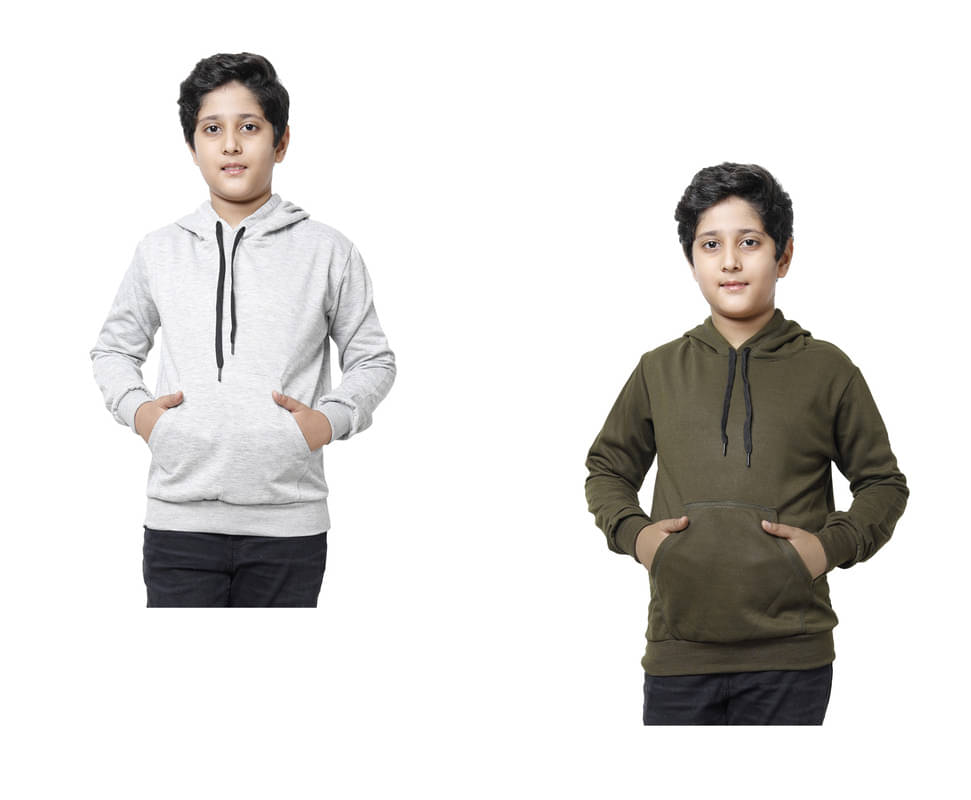     			IndiWeaves Pack of 2 Boys Fleece Sweatshirt ( Multicolor )