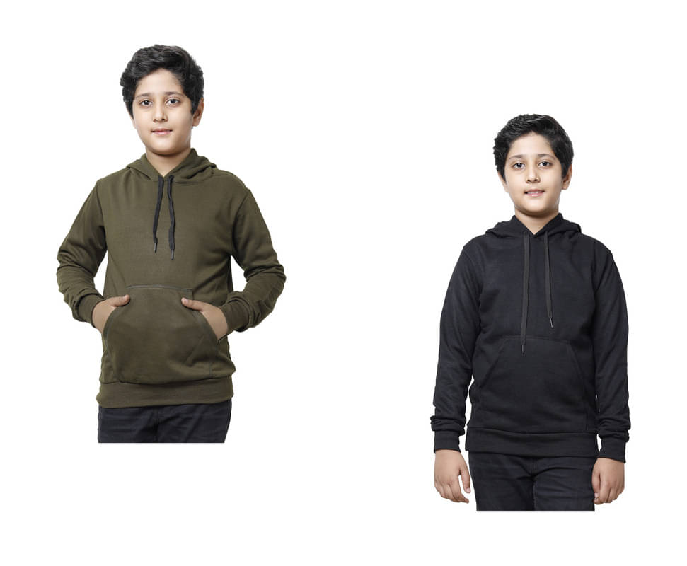     			IndiWeaves Pack of 2 Boys Fleece Sweatshirt ( Multicolor )
