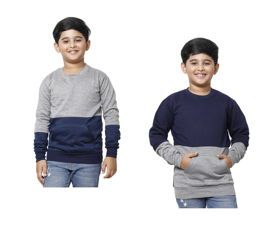     			IndiWeaves Pack of 2 Boys Fleece Sweatshirt ( Multicolor )