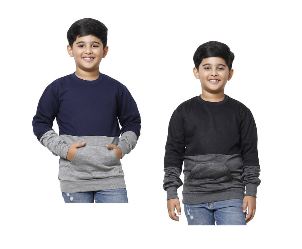     			IndiWeaves Pack of 2 Boys Fleece Sweatshirt ( Multicolor )