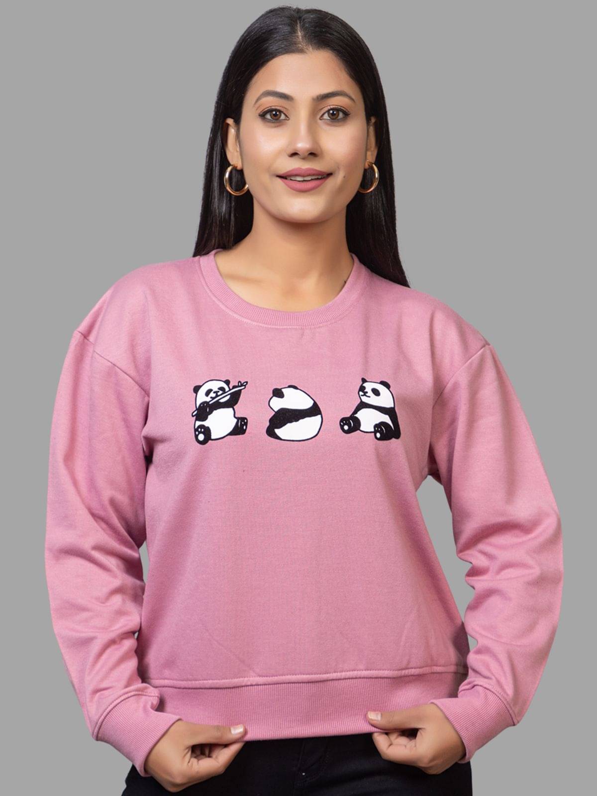 MISDYNAMIC Fleece Women's Non Hooded Sweatshirt ( Pink ) MISDYNAMIC Fleece Women's Non Hooded Sweatshirt ( Pink )