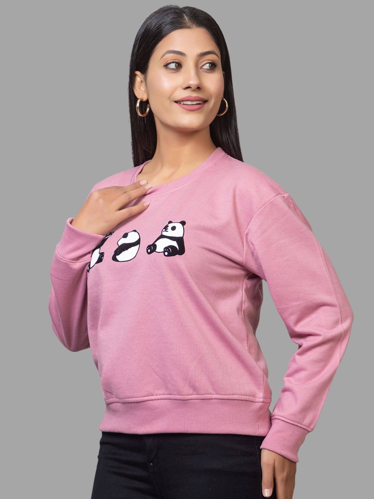 MISDYNAMIC Fleece Women's Non Hooded Sweatshirt ( Pink ) MISDYNAMIC Fleece Women's Non Hooded Sweatshirt ( Pink )