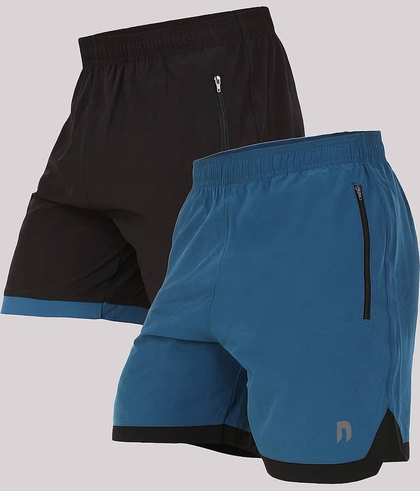 NEVER LOSE Multicolor Polyester Men's Cycling Shorts ( Pack of 2 )