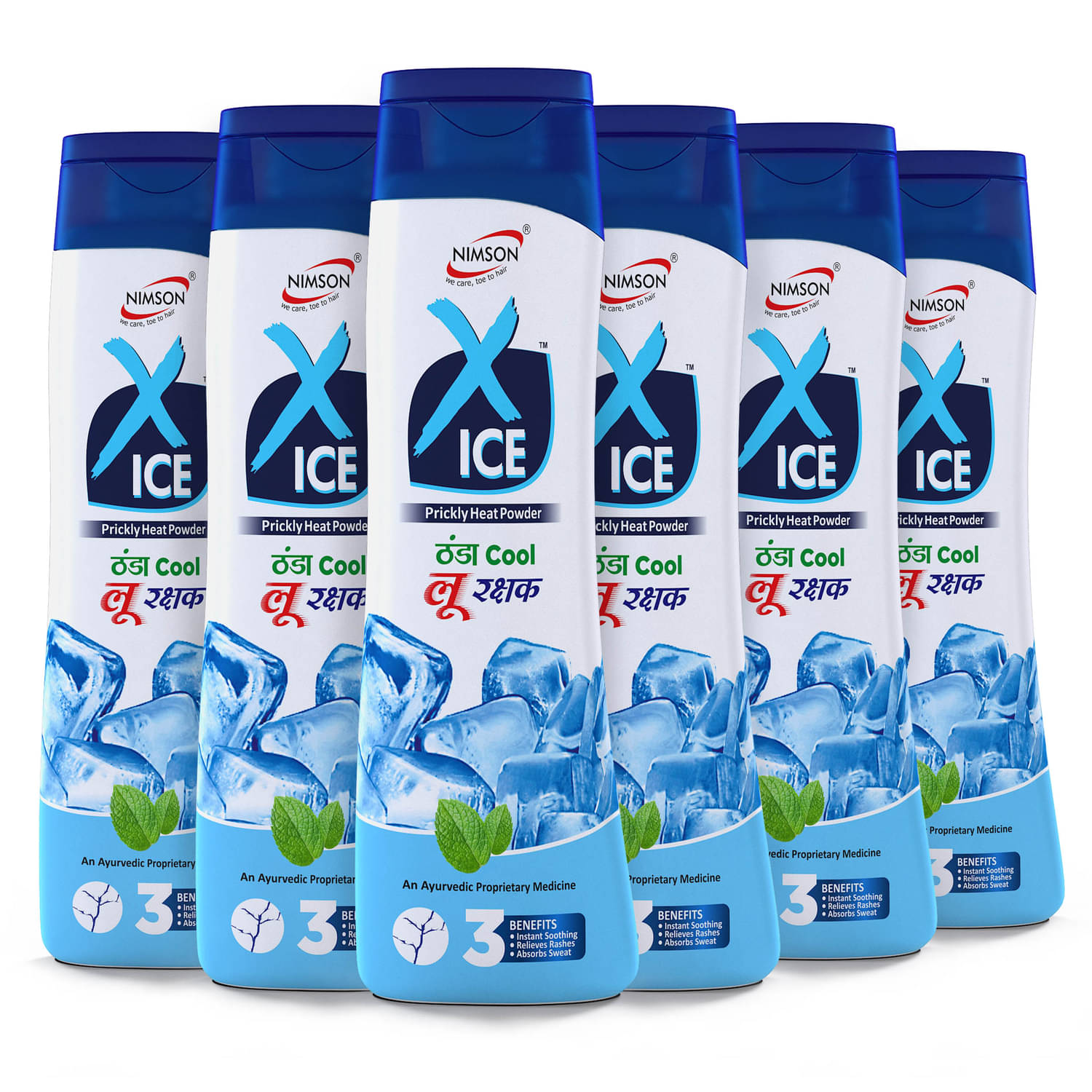 Nimson X-ICE Thanda Cool Prickly Heat Talcum Powder Talc 600 gm Pack of 6 Nimson X-ICE Thanda Cool Prickly Heat Talcum Powder Talc 600 gm Pack of 6