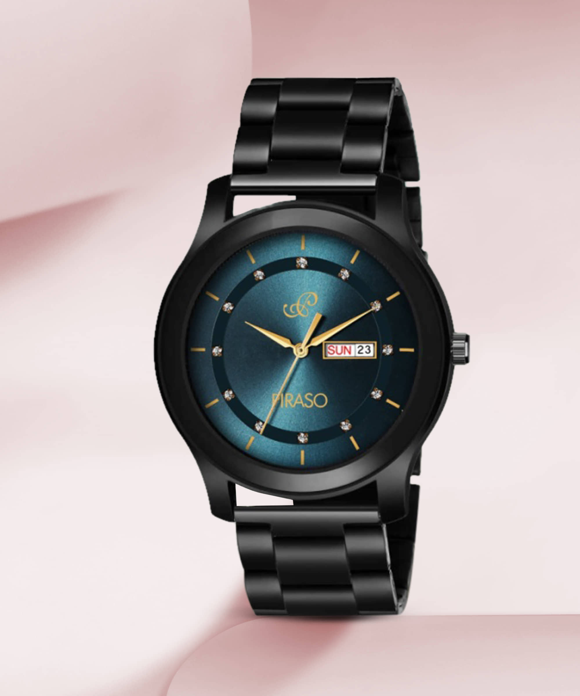 PIRASO Black Stainless Steel Analog Men's Watch
