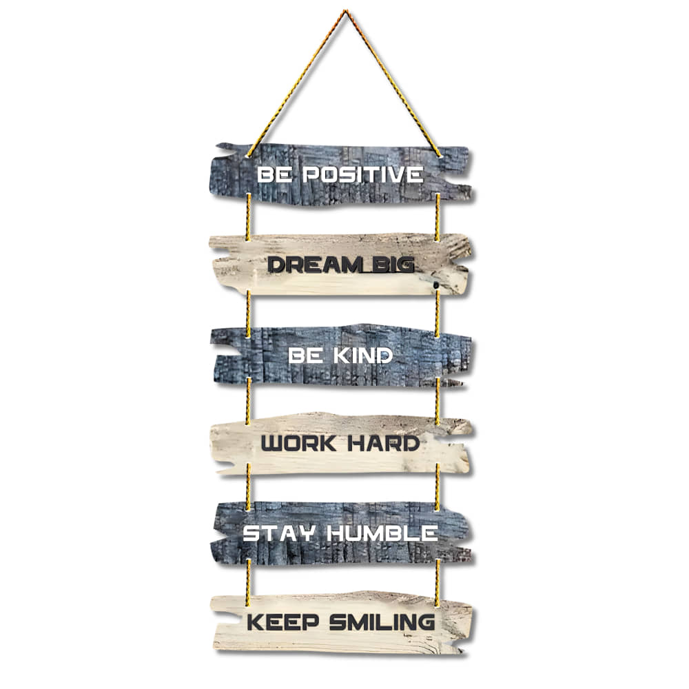 Positive Vibe Lifestyle Wood Motivational wall hanging Wall Sculpture Multi - Pack of 1