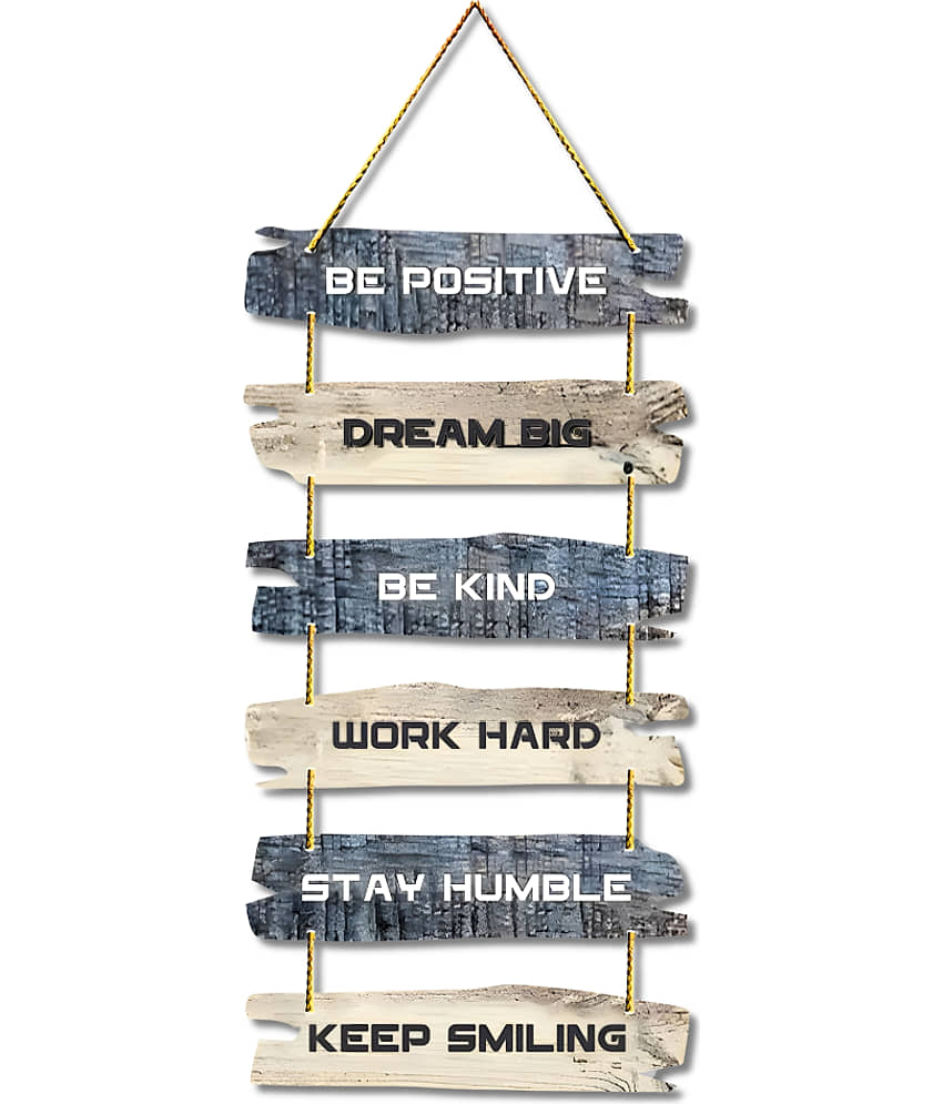Positive Vibe Lifestyle Wood Motivational wall hanging Wall Sculpture Multi - Pack of 1