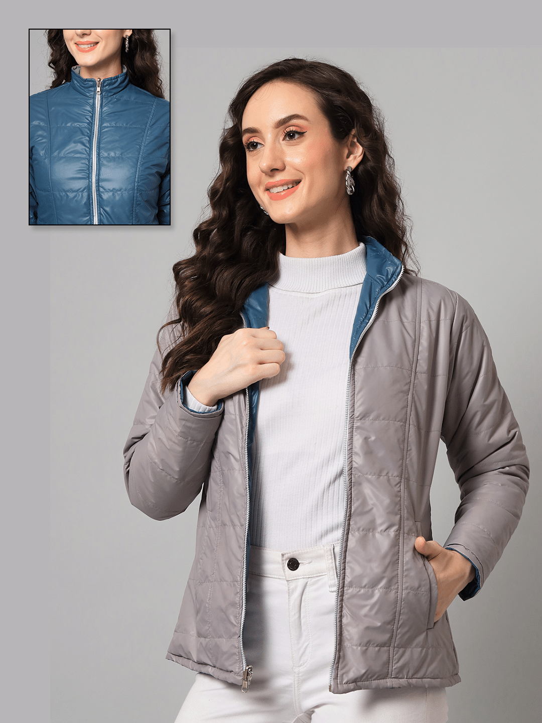 Purys - Polyester Grey Jackets Purys - Polyester Grey Jackets