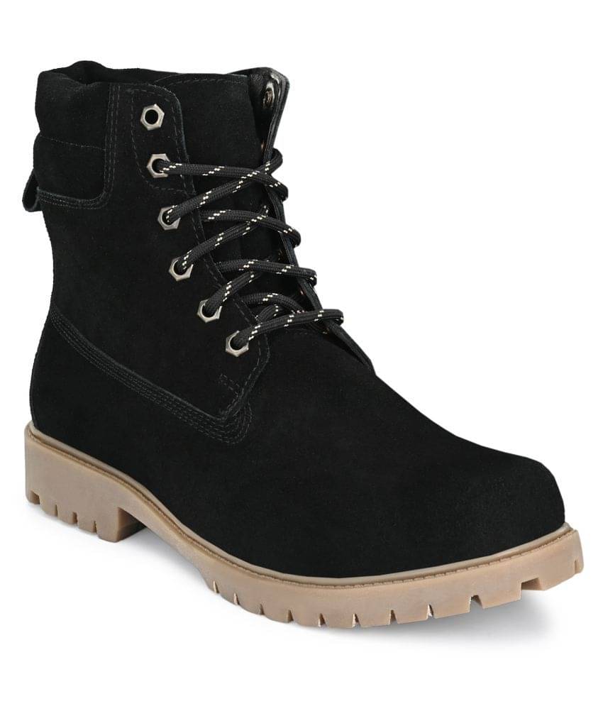     			SHENCES Black Men's Casual Boots