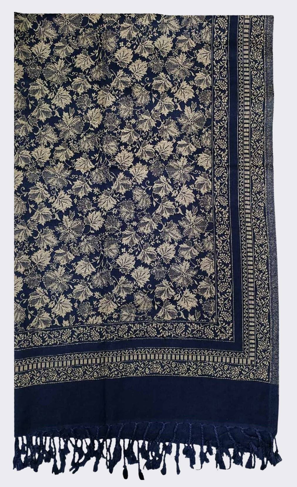Soul Essence Navy Self Design Shawl - ( Pack of 1 ) Soul Essence Navy Self Design Shawl - ( Pack of 1 )