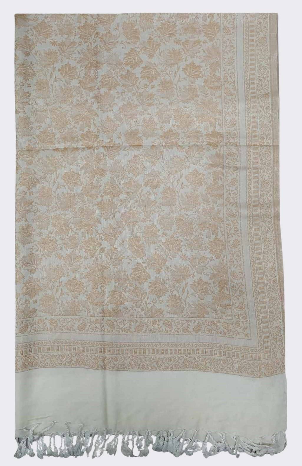Soul Essence White Self Design Shawl - ( Pack of 1 ) Soul Essence White Self Design Shawl - ( Pack of 1 )