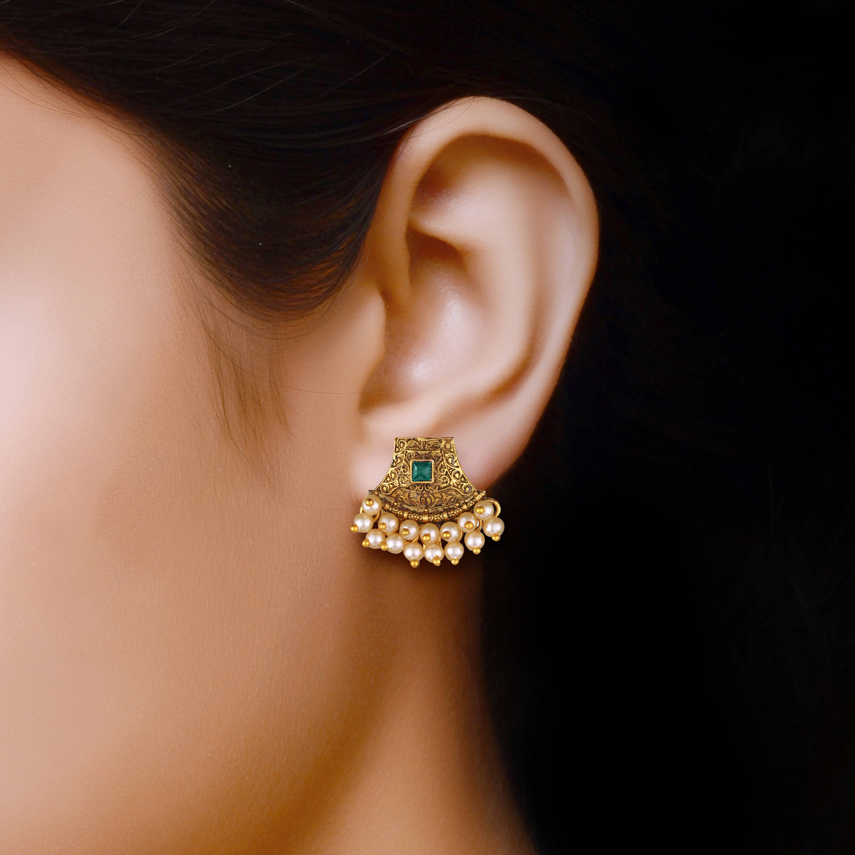 VIVASTRI Green Stud Earrings ( Pack of 1 ) - Earrings | Buy online on ZillyBuy