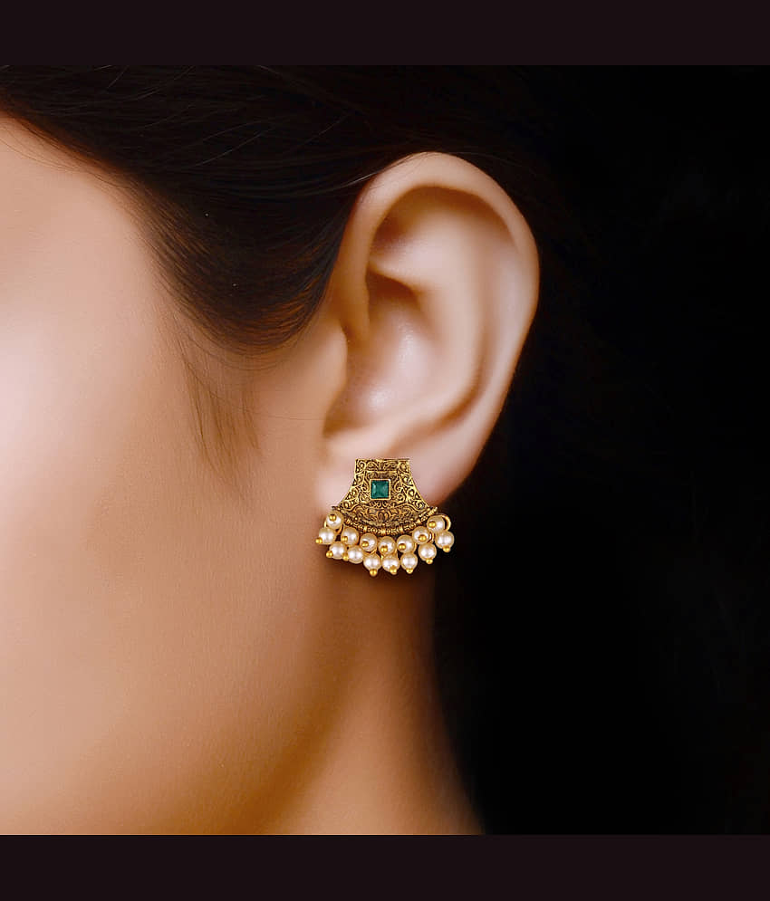 VIVASTRI Green Stud Earrings ( Pack of 1 ) - Earrings | Buy online on ZillyBuy