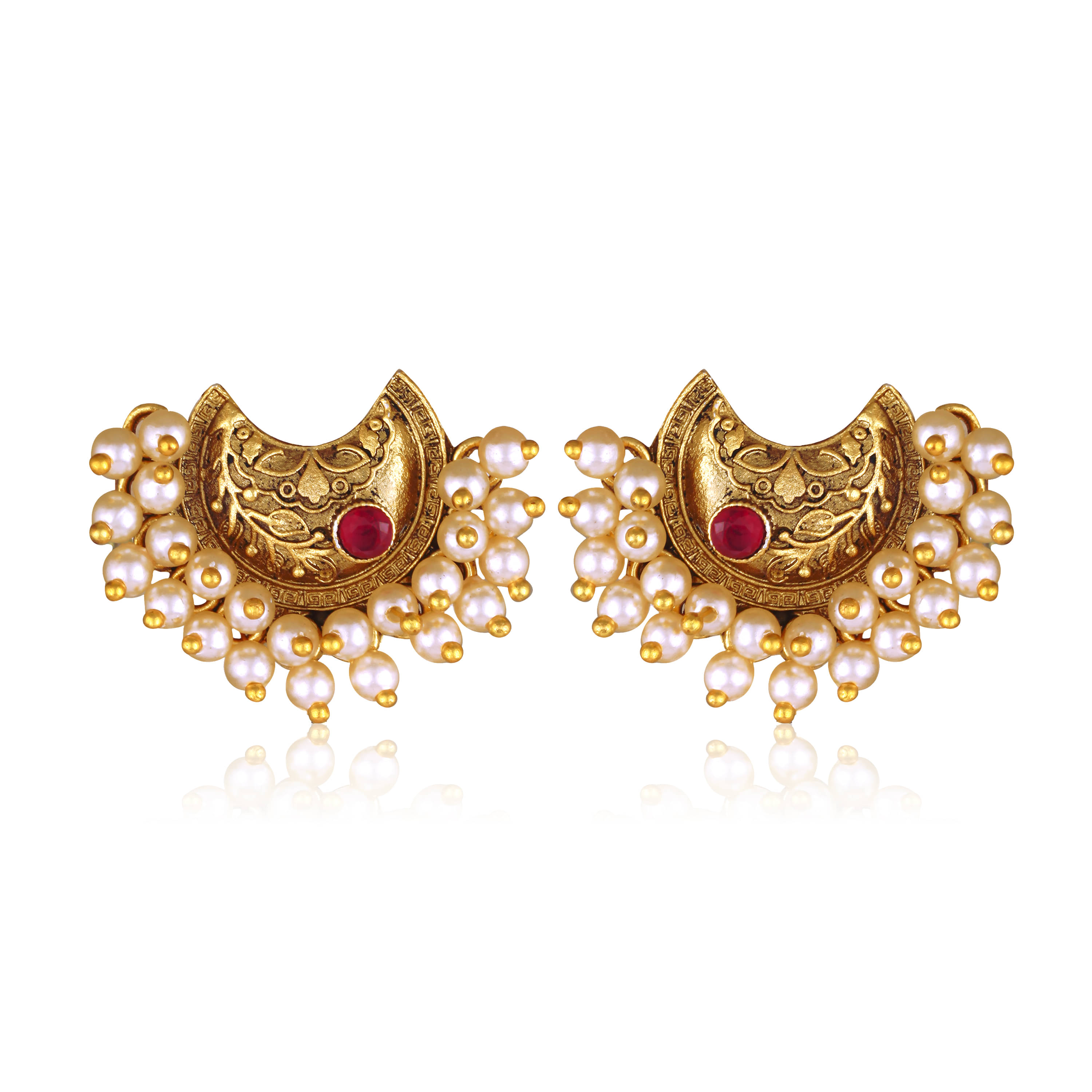     			VIVASTRI Red Stud Earrings ( Pack of 1 )