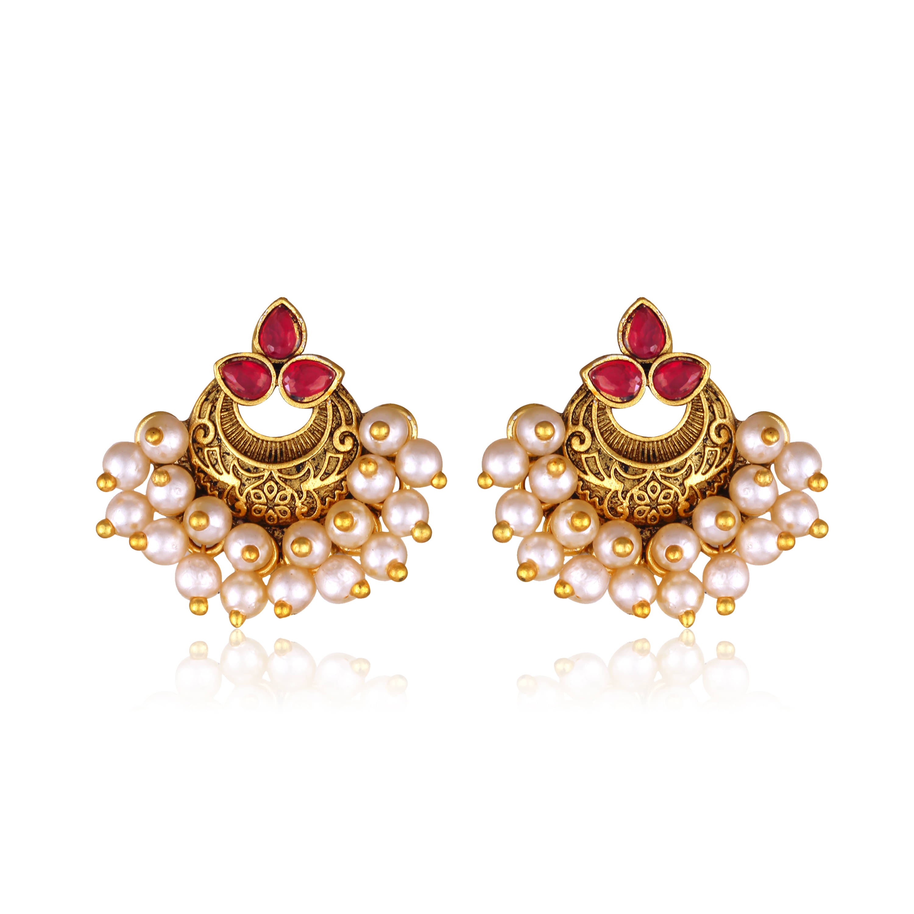     			VIVASTRI Red Stud Earrings ( Pack of 1 )