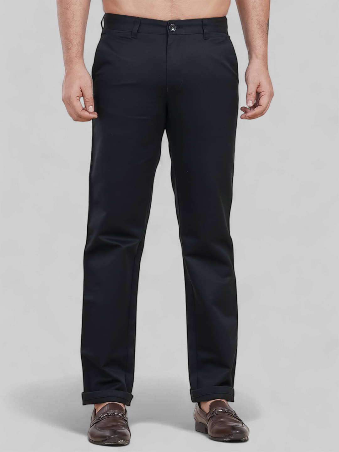     			plounge Regular Flat Men's Formal Trouser - Black ( Pack of 1 )