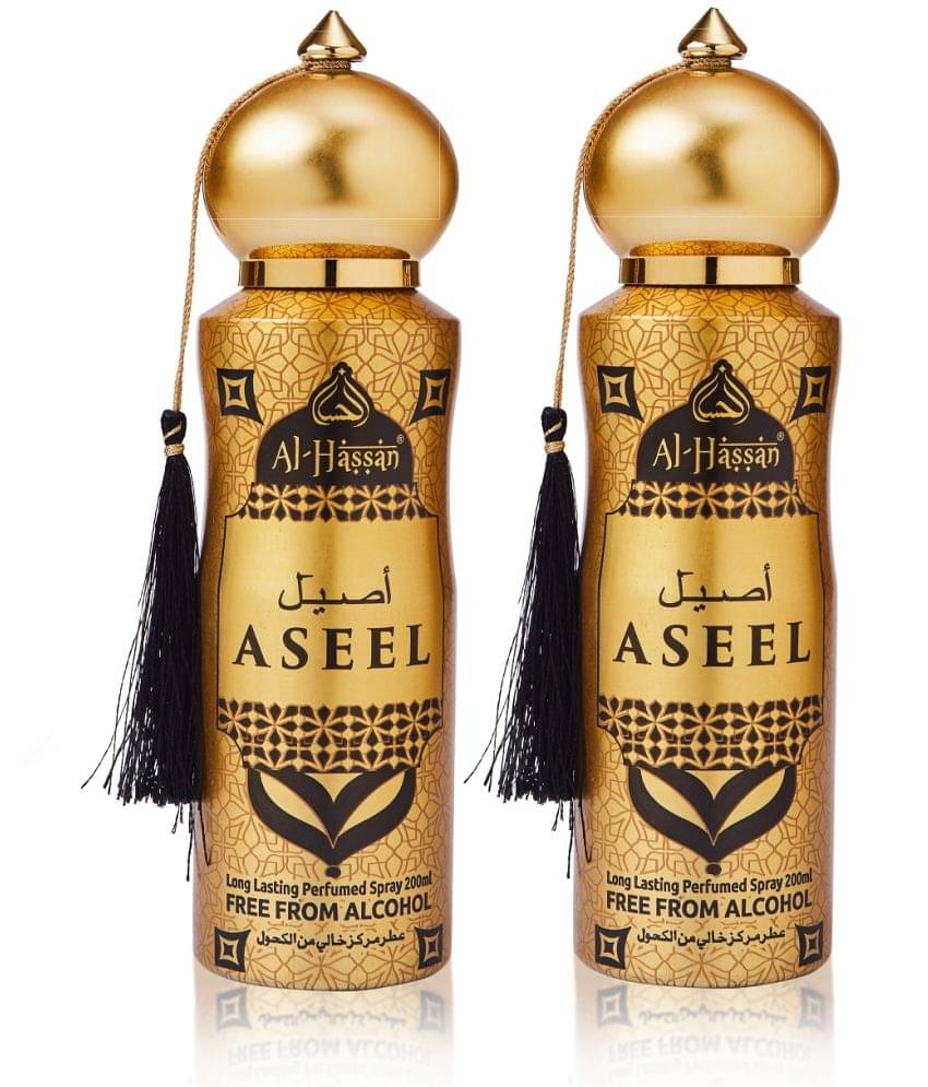     			Al - Hassan Aseel Perfume Body Spray for Unisex 400 ml ( Pack of 2 )
