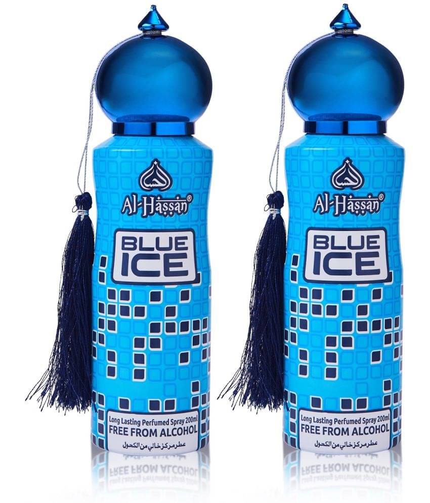 Al - Hassan Blue Ice Deodorant Spray for Unisex 400 ml ( Pack of 2 ) Al - Hassan Blue Ice Deodorant Spray for Unisex 400 ml ( Pack of 2 )