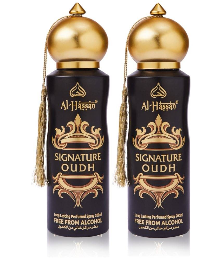 Al - Hassan Signature Oudh Deodorant Spray for Unisex 400 ml ( Pack of 2 ) Al - Hassan Signature Oudh Deodorant Spray for Unisex 400 ml ( Pack of 2 )