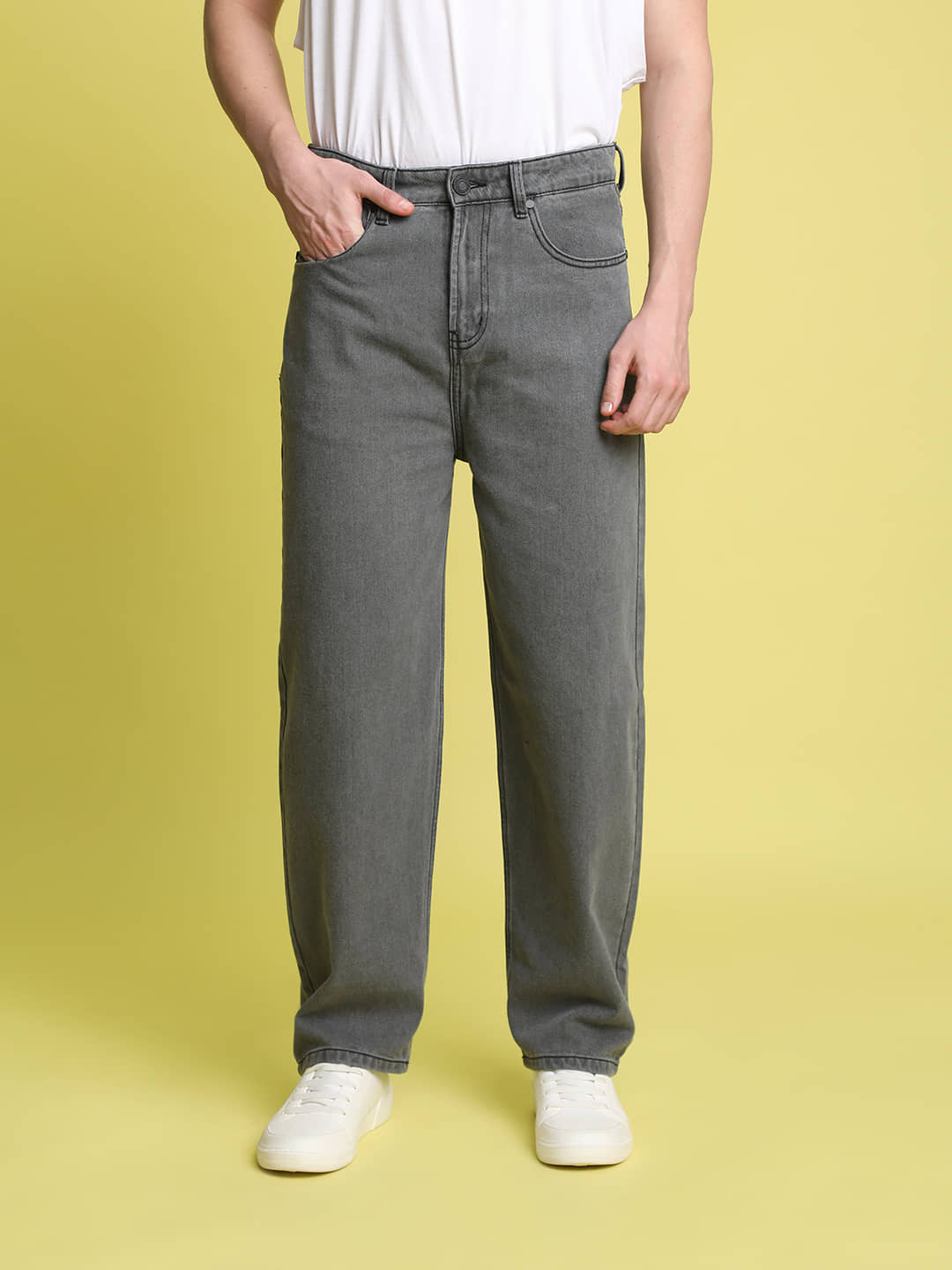 Bene Kleed Solid Men's Jeans - Grey ( Pack of 1 ) - Jeans | Buy online on ZillyBuy