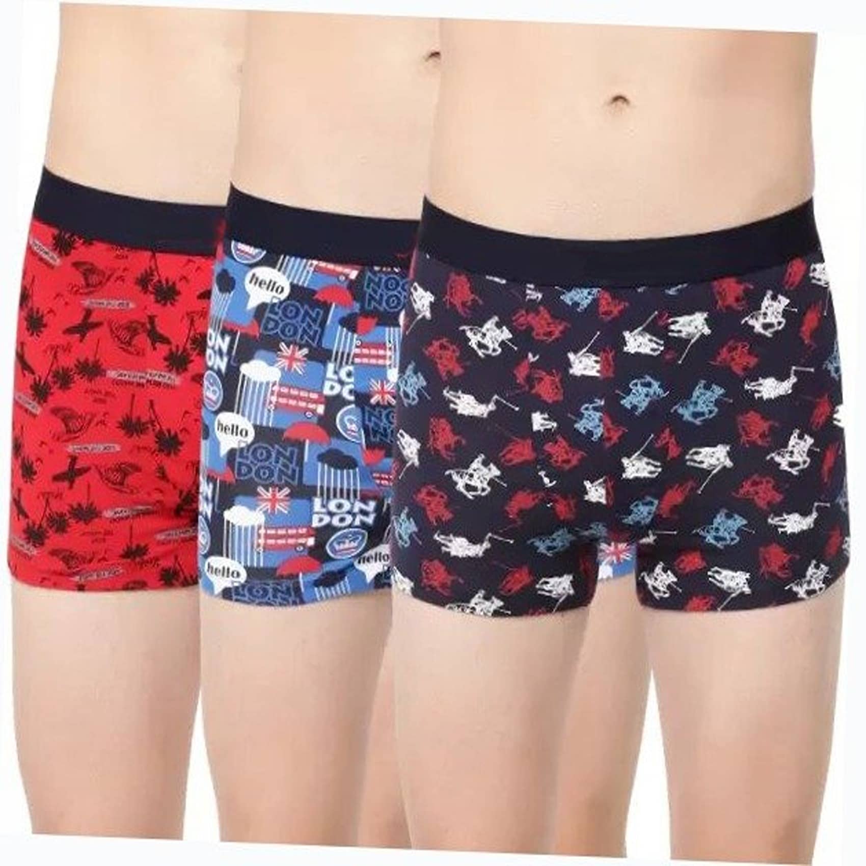 Cavenders Pack of 3 Nylon Trunks For Men's ( Multicolor )