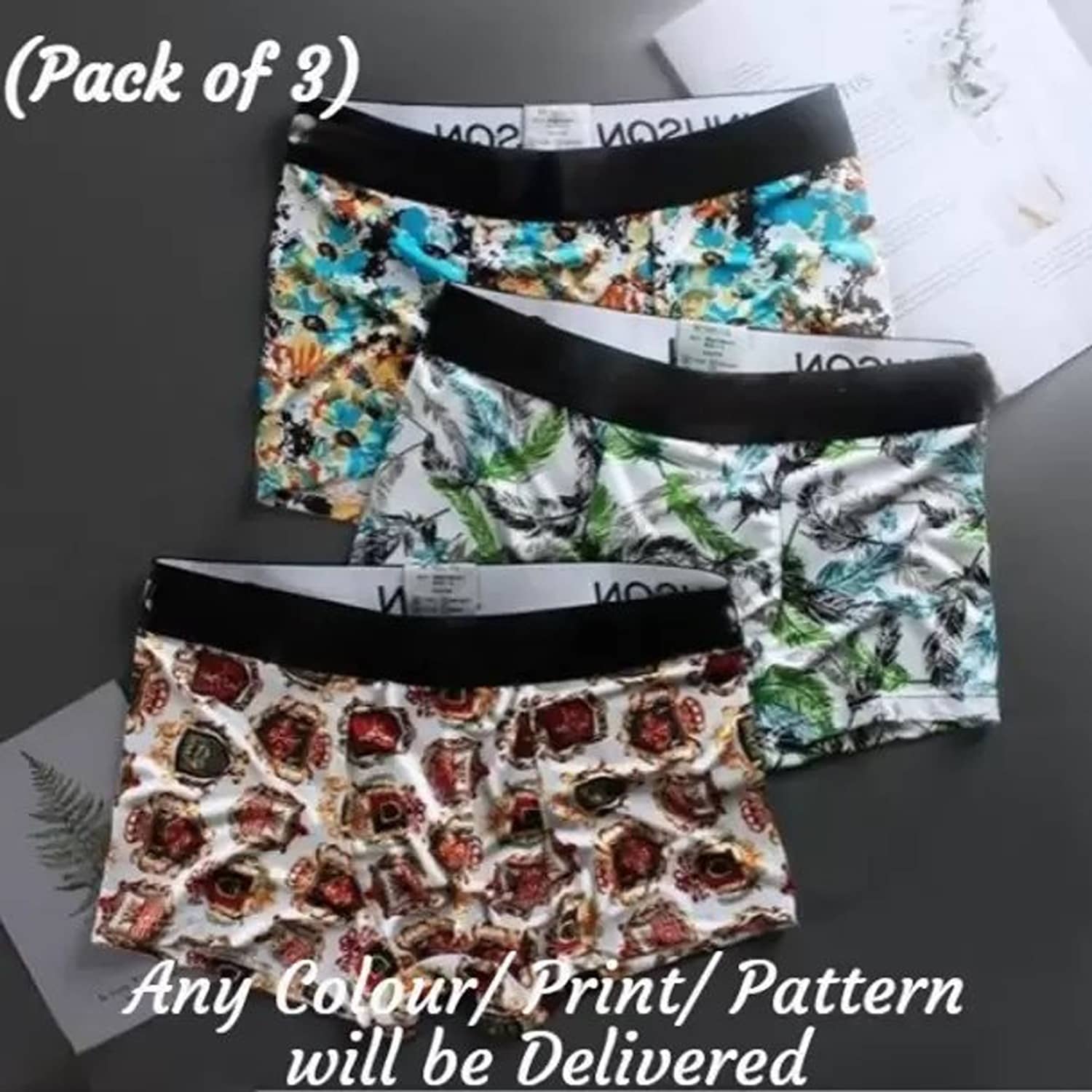 Cavenders Pack of 3 Nylon Trunks For Men's ( Multicolor )