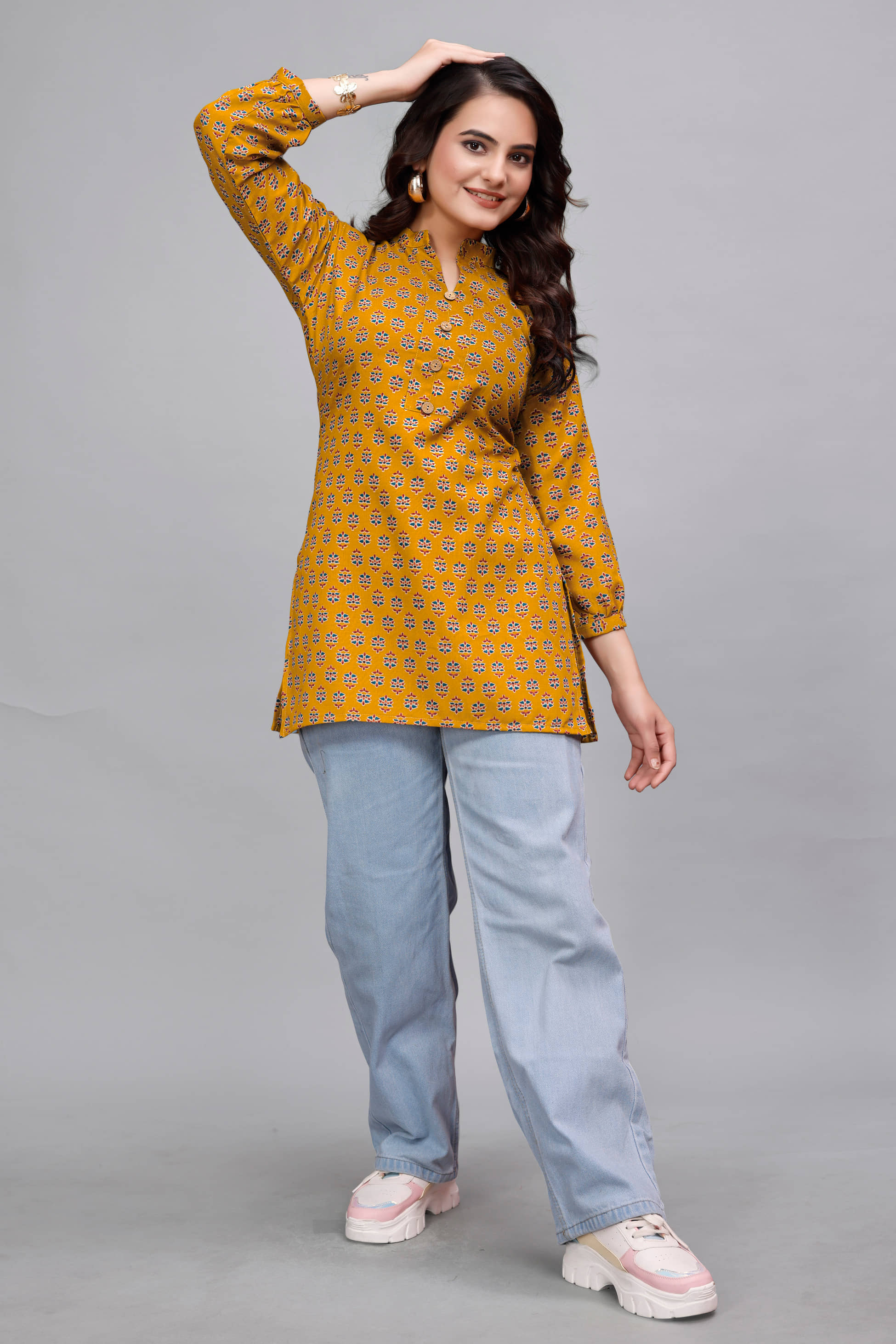 Cotton Blend Short Kurti For Women (Pack of 1) - Kurtis, Tunics | Buy online on ZillyBuy