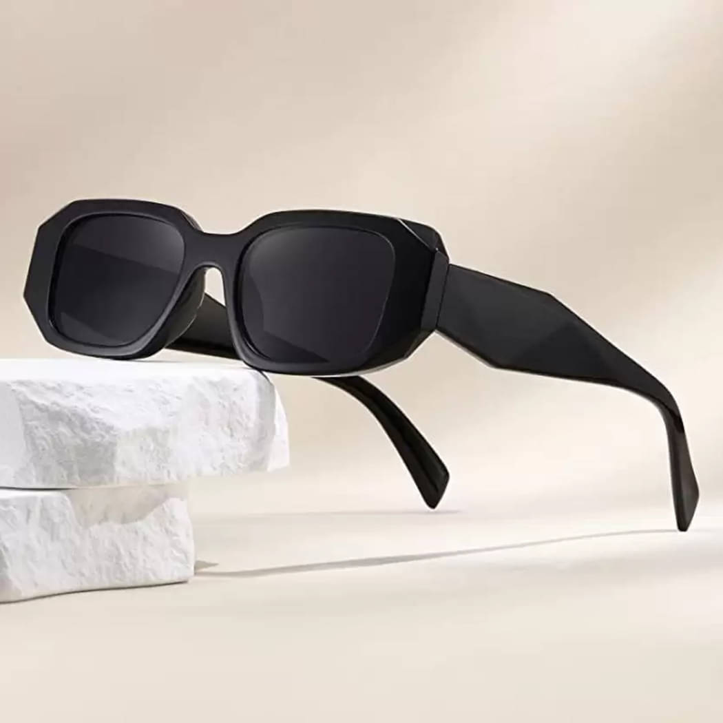     			Elligator Black Rectangular Sunglasses ( Pack of 1 )