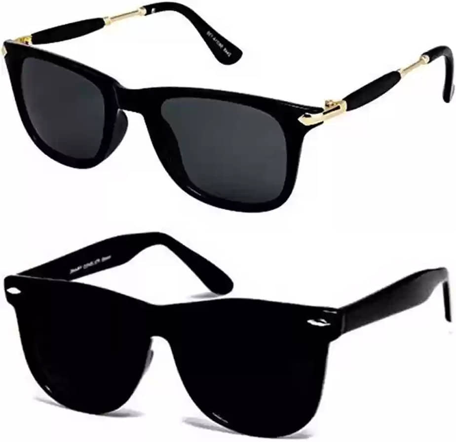 Elligator Black Rectangular Sunglasses ( Pack of 2 ) - Sunglasses | Buy online on ZillyBuy