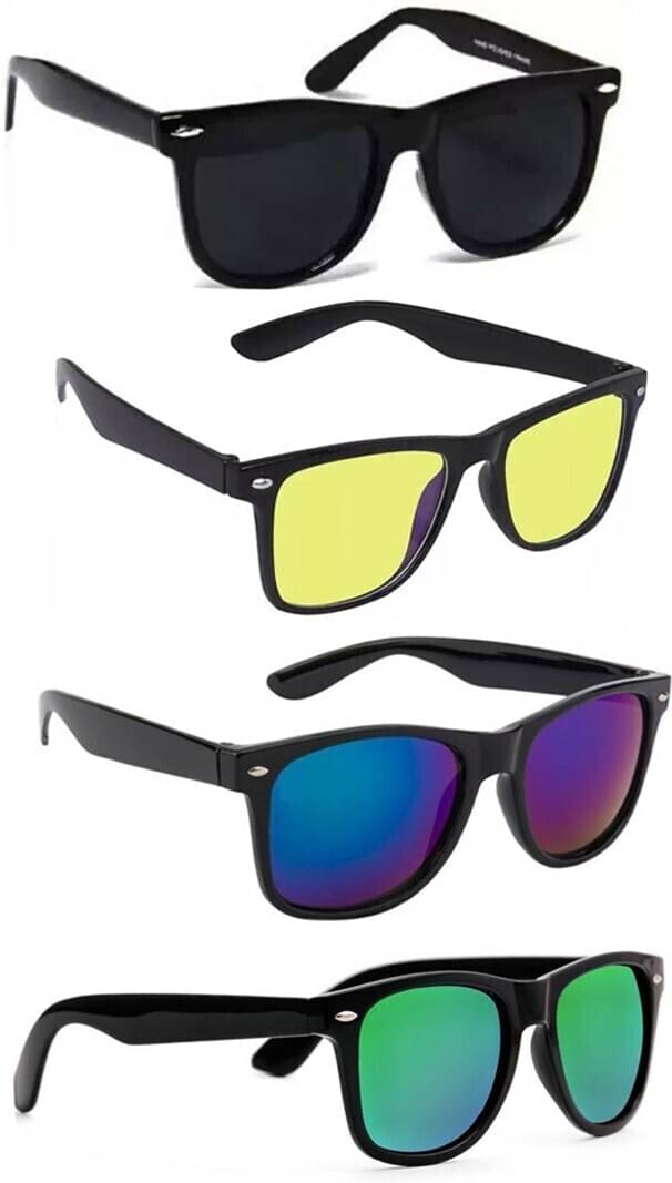Elligator Black Rectangular Sunglasses ( Pack of 4 ) Elligator Black Rectangular Sunglasses ( Pack of 4 )
