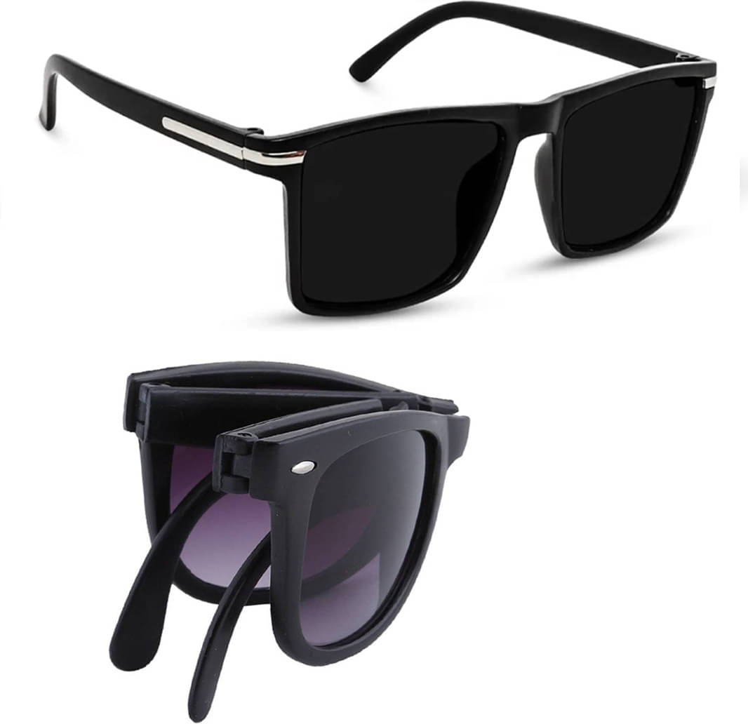 Elligator Black Rectangular Sunglasses ( Pack of 2 ) Elligator Black Rectangular Sunglasses ( Pack of 2 )