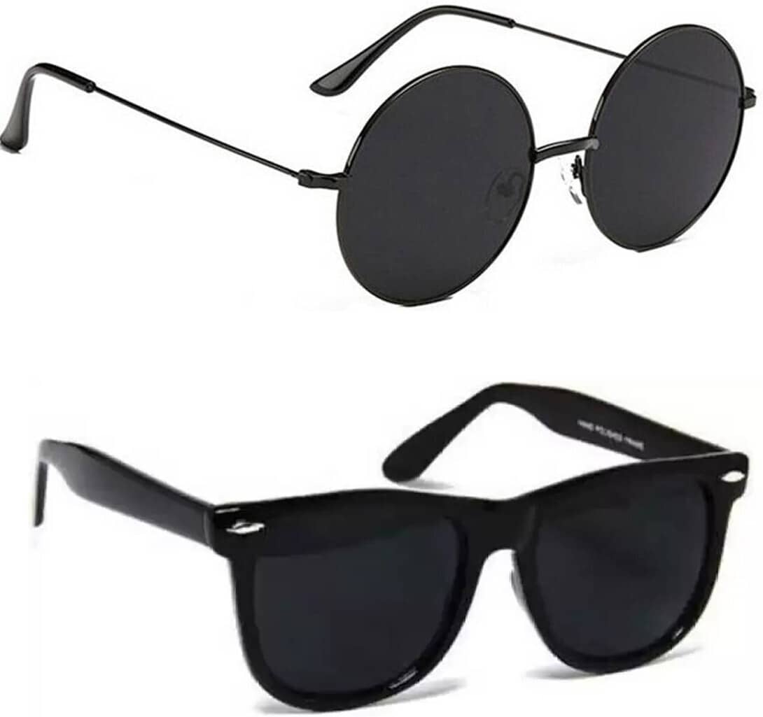 Elligator Black Round Sunglasses ( Pack of 2 ) - Sunglasses | Buy online on ZillyBuy