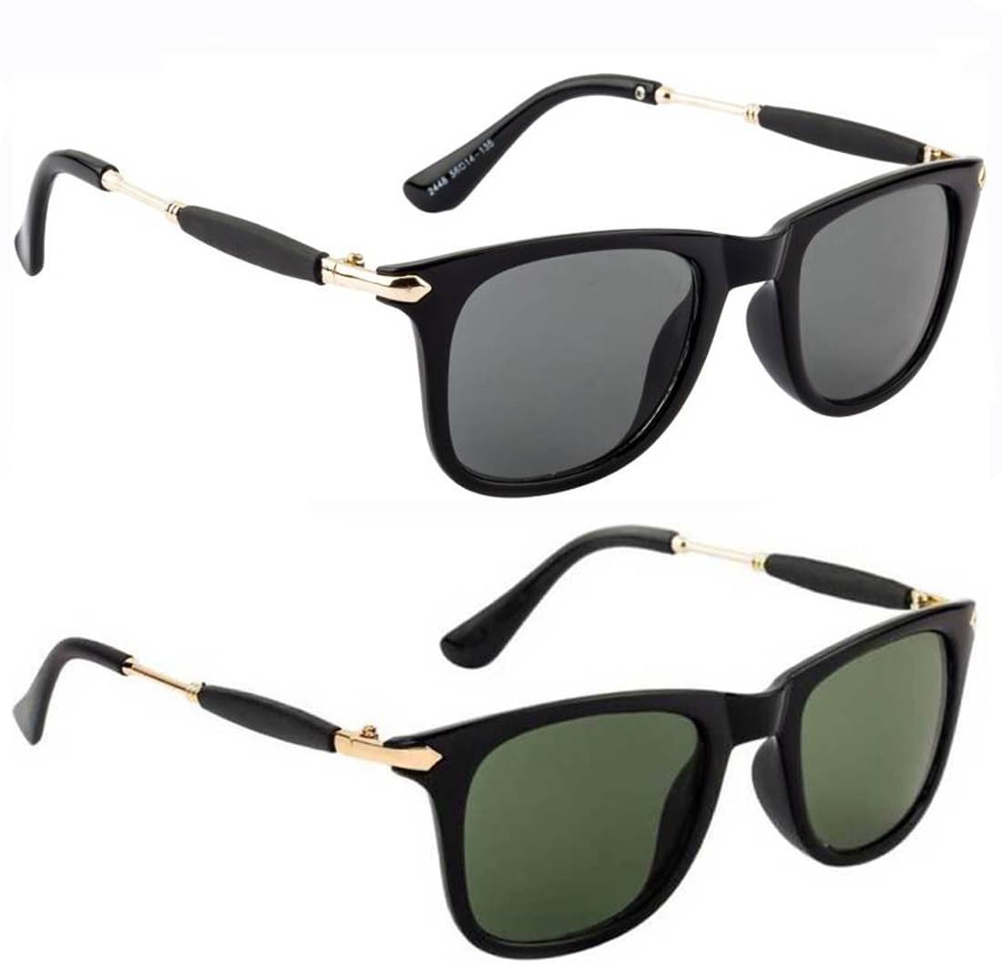 Elligator Gold Rectangular Sunglasses ( Pack of 2 ) Elligator Gold Rectangular Sunglasses ( Pack of 2 )