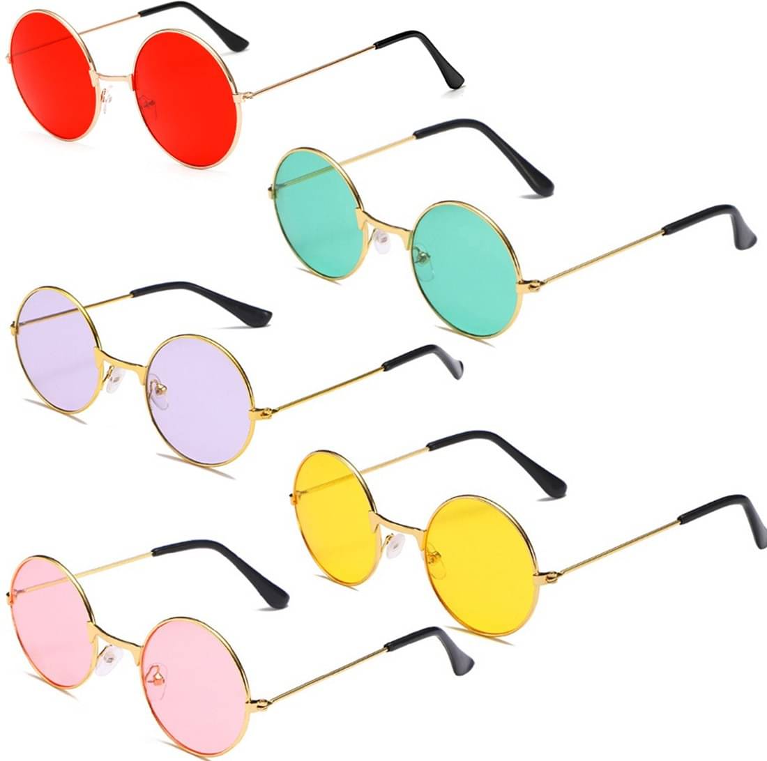     			Elligator Gold Round Sunglasses ( Pack of 5 )