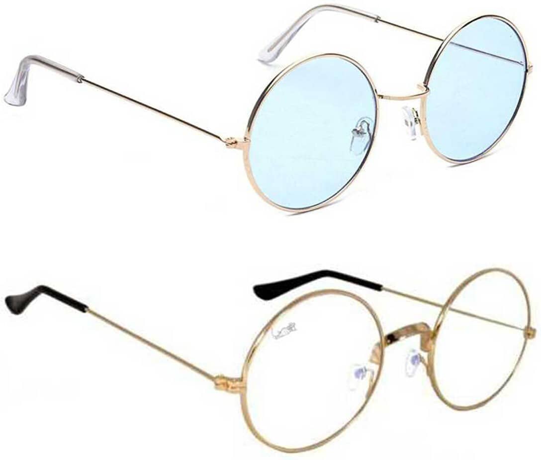 Elligator Gold Round Sunglasses ( Pack of 2 ) - Sunglasses | Buy online on ZillyBuy