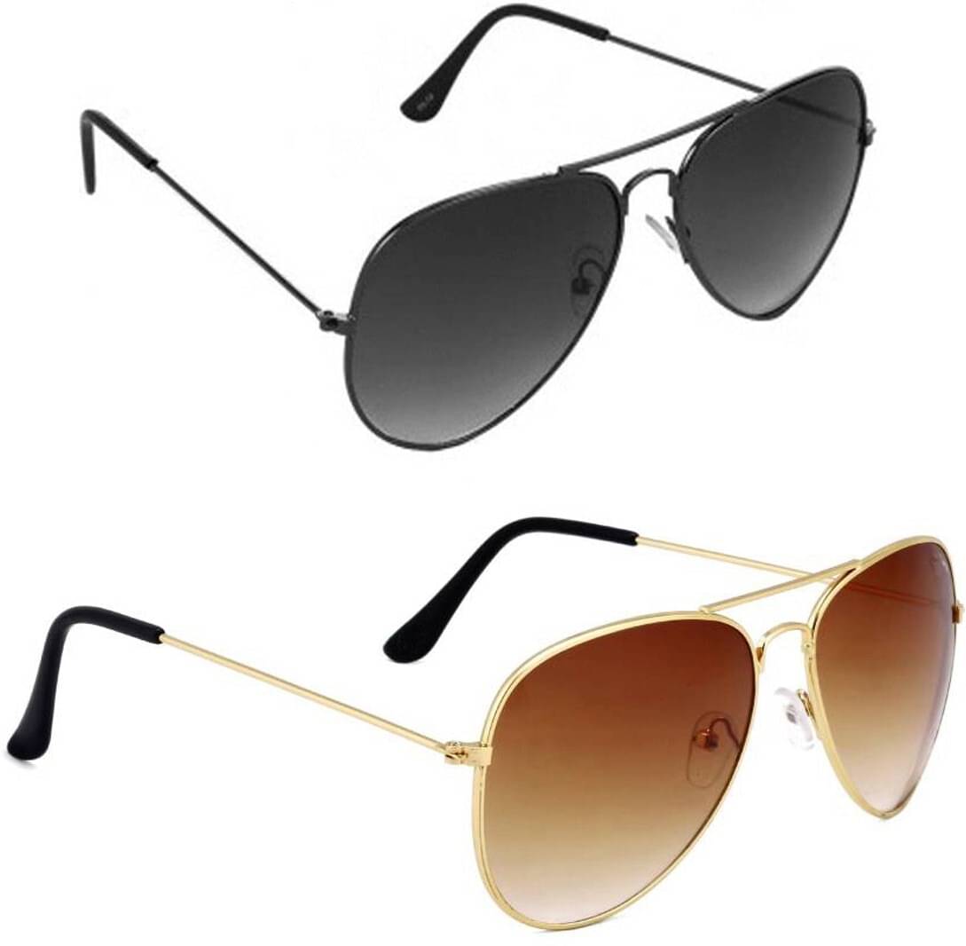 Elligator Multicolor Oval Sunglasses ( Pack of 2 ) Elligator Multicolor Oval Sunglasses ( Pack of 2 )