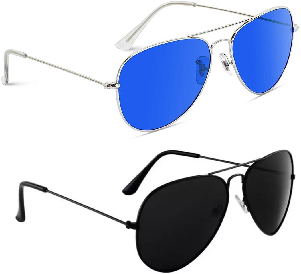 Elligator Multicolor Pilot Sunglasses ( Pack of 2 ) Elligator Multicolor Pilot Sunglasses ( Pack of 2 )