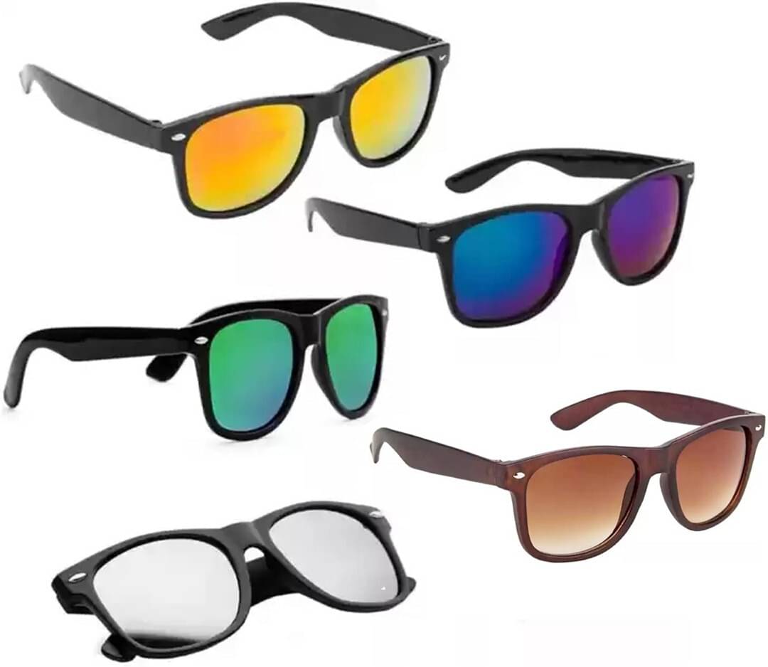 Elligator Multicolor Rectangular Sunglasses ( Pack of 5 ) Elligator Multicolor Rectangular Sunglasses ( Pack of 5 )