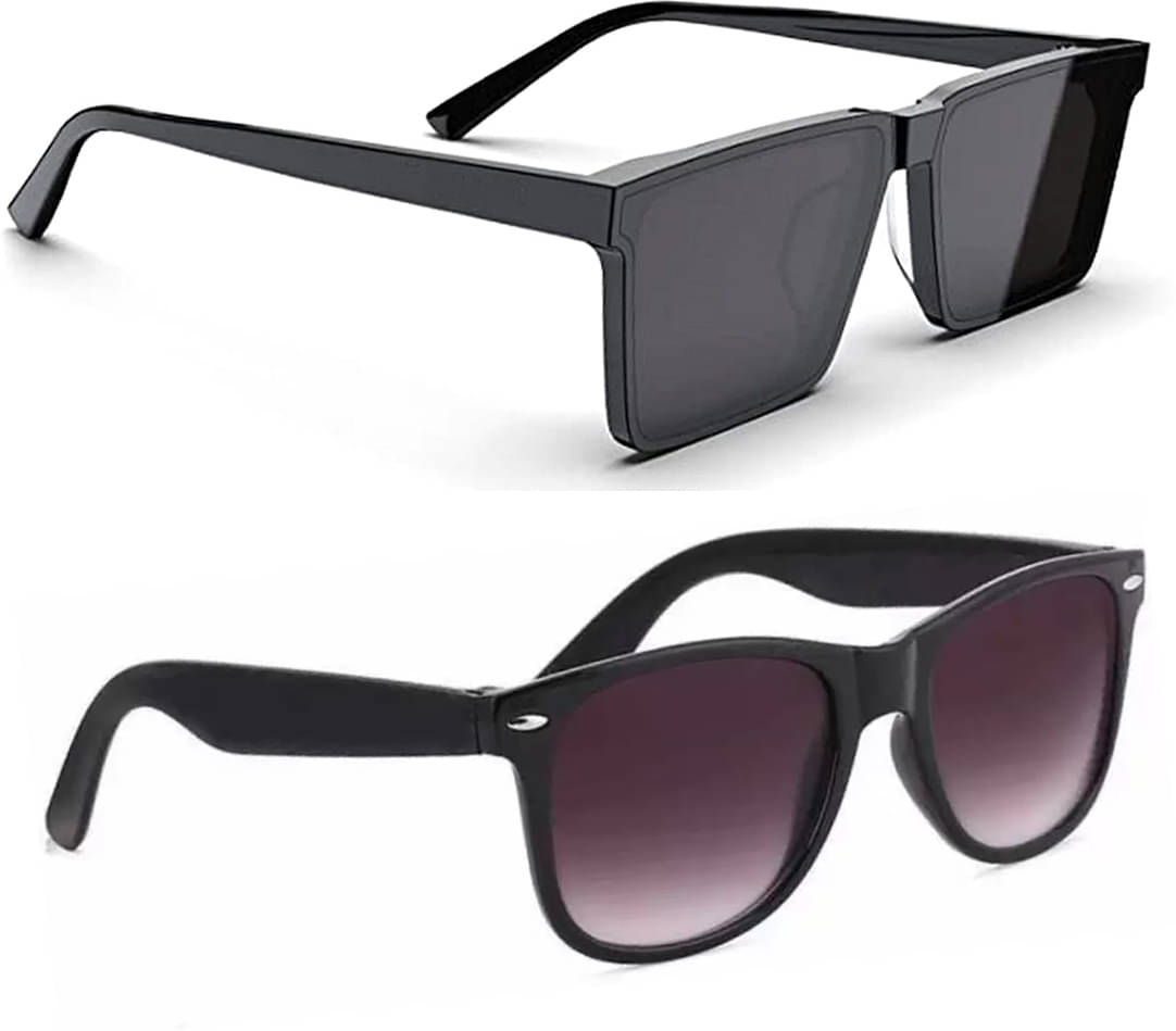 Elligator Multicolor Rectangular Sunglasses ( Pack of 2 ) Elligator Multicolor Rectangular Sunglasses ( Pack of 2 )