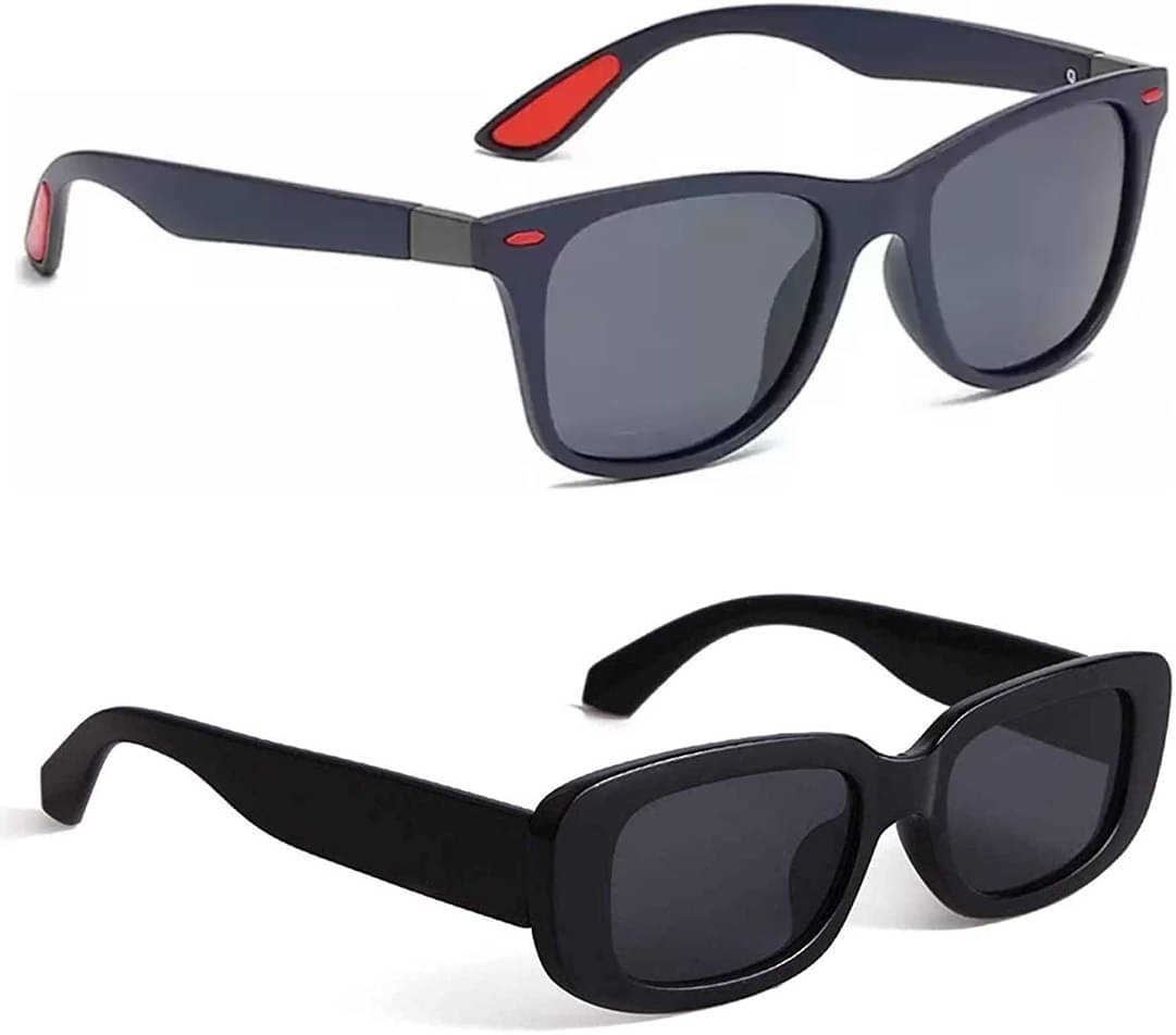 Elligator Multicolor Rectangular Sunglasses ( Pack of 2 ) Elligator Multicolor Rectangular Sunglasses ( Pack of 2 )