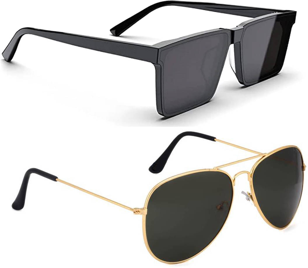 Elligator Multicolor Rectangular Sunglasses ( Pack of 2 ) Elligator Multicolor Rectangular Sunglasses ( Pack of 2 )