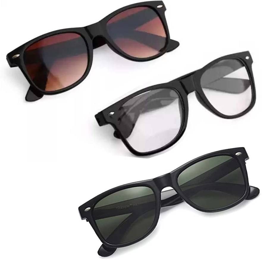 Elligator Multicolor Rectangular Sunglasses ( Pack of 3 ) Elligator Multicolor Rectangular Sunglasses ( Pack of 3 )