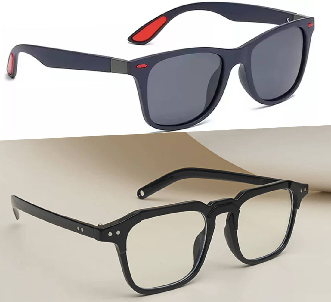 Elligator Multicolor Rectangular Sunglasses ( Pack of 2 ) Elligator Multicolor Rectangular Sunglasses ( Pack of 2 )