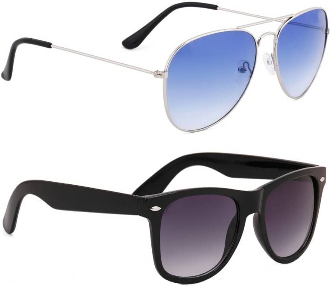 Elligator Multicolor Rectangular Sunglasses ( Pack of 2 ) Elligator Multicolor Rectangular Sunglasses ( Pack of 2 )