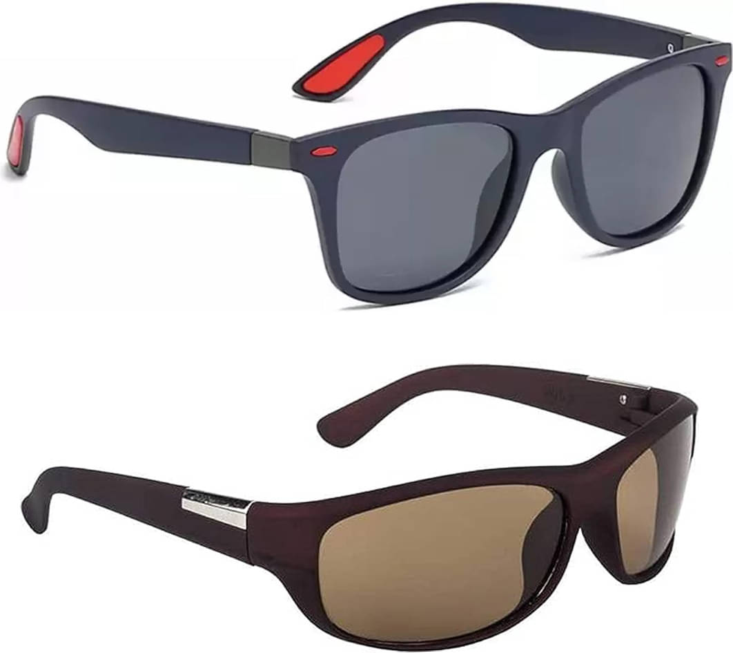 Elligator Multicolor Rectangular Sunglasses ( Pack of 2 ) Elligator Multicolor Rectangular Sunglasses ( Pack of 2 )