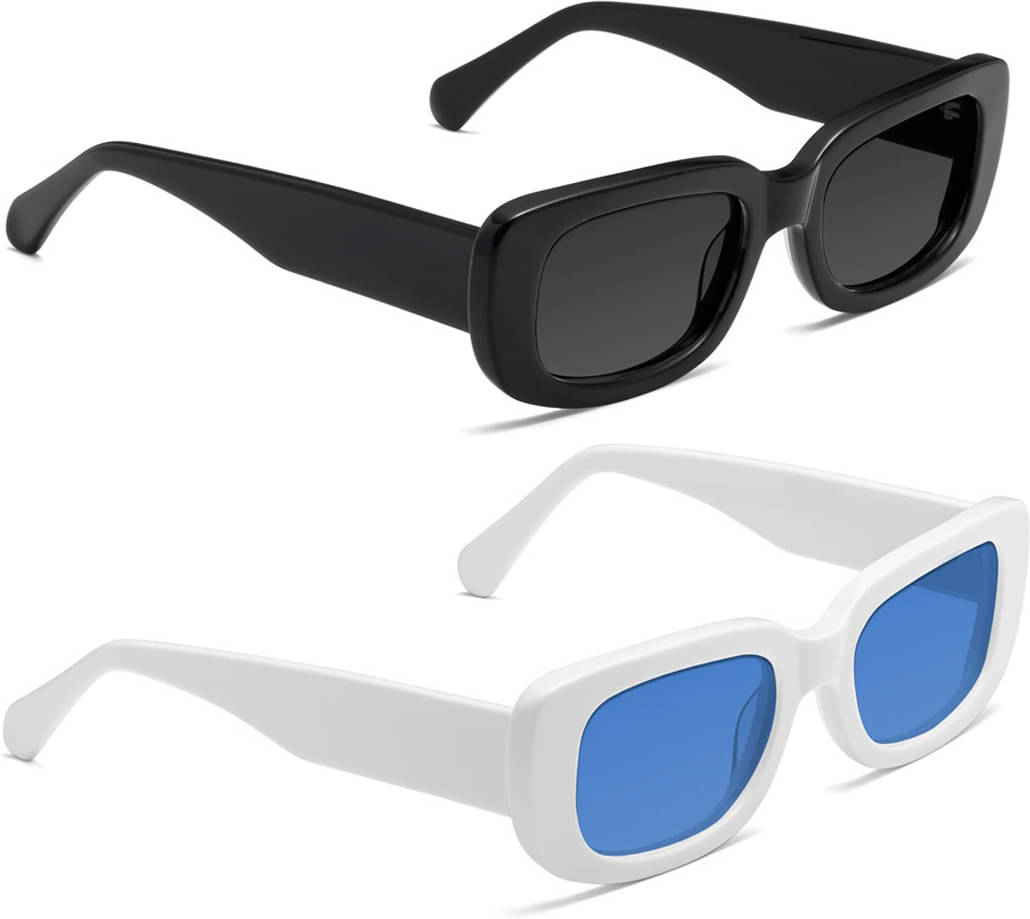 Elligator Multicolor Rectangular Sunglasses ( Pack of 2 ) Elligator Multicolor Rectangular Sunglasses ( Pack of 2 )